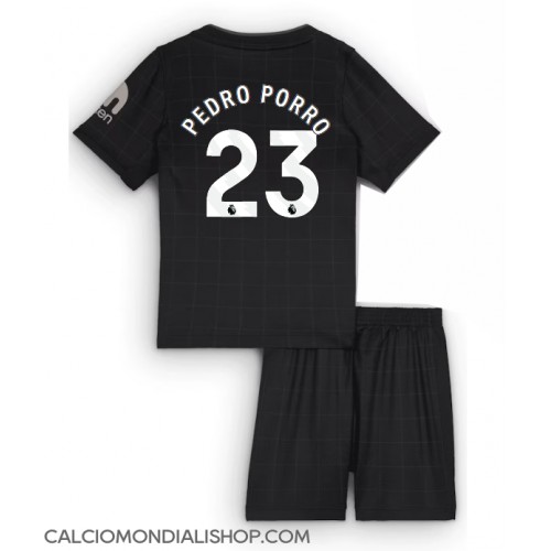 Maglie da calcio Tottenham Hotspur Pedro Porro #23 Seconda Maglia Bambino 2025-26 Manica Corta (+ Pantaloni corti)